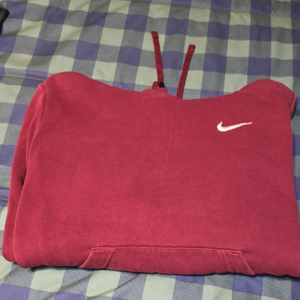 Nike Red Hoodie with White Swoosh
